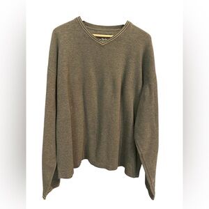 Vintage 90s Abercrombie & Fitch grey v-neck sweater. Size  XXL